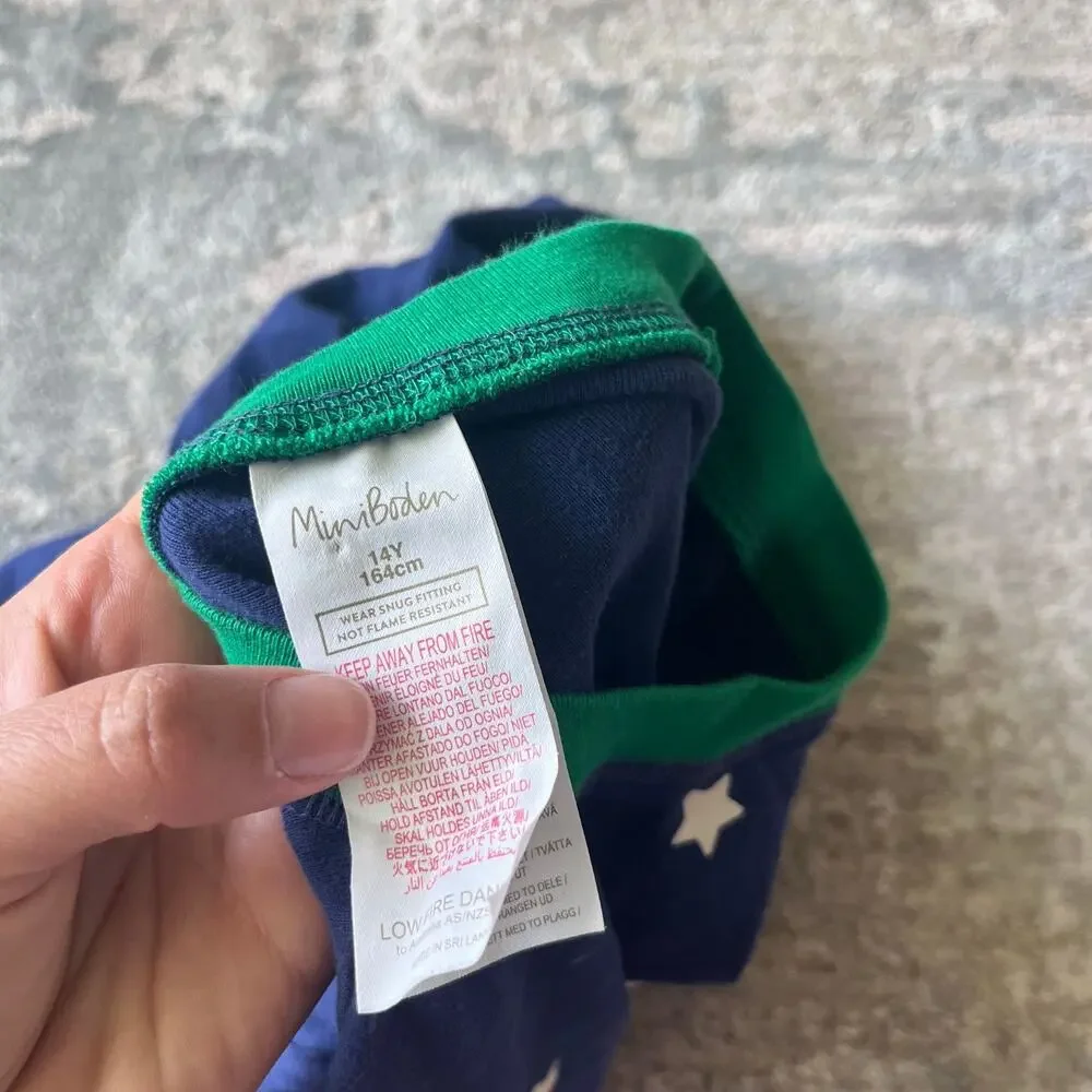 Mini Boden Snug Long John Pajamas Navy Dinosaur 14